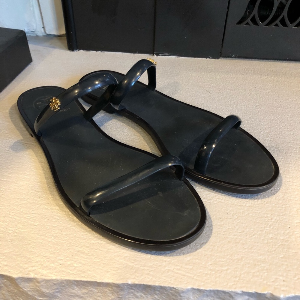 Tory Burch Navy Jelly Sandals